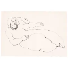 Yvonne Cheng, Reclining Female Nude, 1994, ink on paper