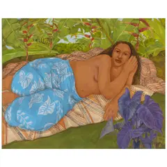 Yvonne Cheng, Untitled (One Woman in Pareu), 2010, acrylic on canvas