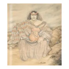 Yvonne Cheng, Seated Woman, 1980, watercolor and graphite on paper