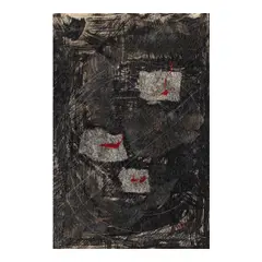 Yvonne Cheng, Marathon, 1985, mixed media (ink and brush, graphite, silver pen, collage and white chalk) on paper