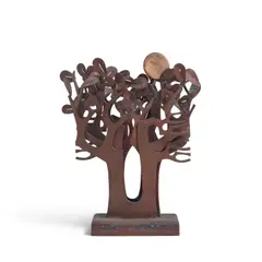 Satoru Abe, Untitled (Trees and Sun), 2008, bronze-brazed copper cutout with gold leaf and verdigris patina
