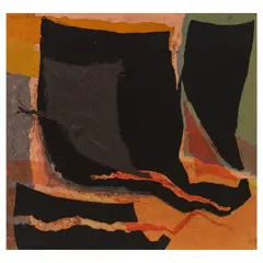 Ben, Composition with Black Shields, 1962-1963, acrylic and collage on Masonite