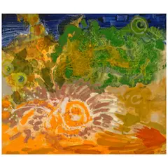 Ben, Stripe No. 13 - Celebration, 1965, acrylic and collage on Masonite
