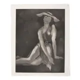 John Melville Kelly, Untitled (Seated Woman), n.d., Aquatint with etching on thin japon paper