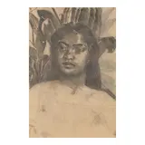 John Melville Kelly, Makanani (a group of two), graphite on paper; aquatint