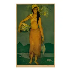 John Melville Kelly, The Fisherman's Daughter, Hawaiʻi, c. 1940s, Aquatint with etching in colors on wove paper
