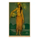 John Melville Kelly, The Fisherman's Daughter, Hawaiʻi, c. 1940s, Aquatint with etching in colors on wove paper