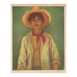 John Melville Kelly, Hawaiian Cowboy, c. 1940-50s, Aquatint and etching in colors on wove paper