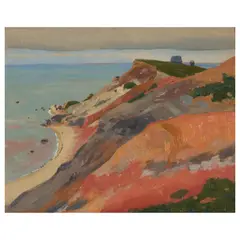 Arthur Wesley Dow, Cliff at Gay Head, Martha's Vineyard, circa 1910, oil on canvasboard