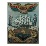 Allen Saalburg, Nautical Carving, gouache on board