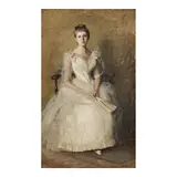 Frank Fowler, Portrait of a Lady in White, oil on canvas
