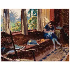 E. Roscoe Shrader, The Window Seat, oil on canvas