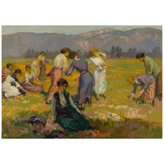 Franz Bischoff, Picking Poppies, Pasadena, circa 1910, oil on canvas