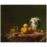 David A. Leffel, Still Life with Vase and Oranges, 1977, oil on canvas