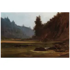 Jules Tavernier, Russian River, oil on canvas