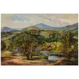 Hannah A. Millard, Guadalupe Creek, San Jose, California, circa 1870, oil on canvas laid to Masonite