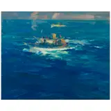 Armin Carl Hansen, Monterey Fishers, oil on canvas laid to on Masonite
