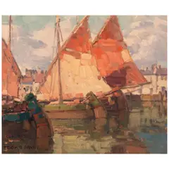 Edgar Alwin Payne, Venetian Boats, oil on canvas