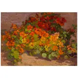 Franz Bischoff, Garden of Nasturtiums, oil on canvas