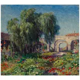 Joseph Kleitsch, Mission Courtyard, The Old Pepper Tree, oil on canvas