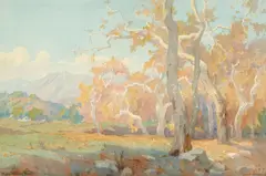Yellow Sycamores by Marion Wachtel, watercolor on paper, sold Apr 2026