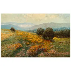 Poppy Fields in Panoramic California by Richard Dey de Ribcowsky, oil on canvas, sold Apr 2026