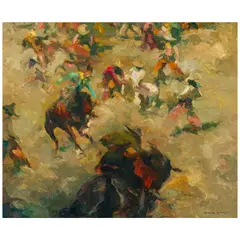 Armin Carl Hansen, Spirit of the Rodeo, oil on canvasboard