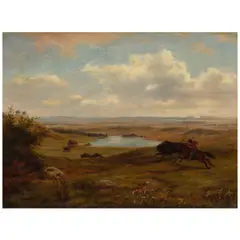 Henry Lewis, Buffalo Hunting on the Western Prairies of America, circa 1869, oil on canvas