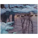 Randal M. Dutra, Winter Mallards, oil on linen