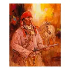 Roy Andersen, Pawnee Scout, oil on canvas