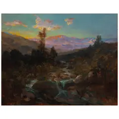 Landscape with Stream by J. Bond Francisco, oil on canvas, sold Feb 2026