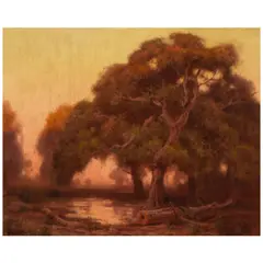 Gordon Coutts, Oaks at Sunset, oil on canvas