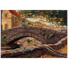 Joseph Raphael, Pont de Cheval (Bruges, Belgium), oil on canvas