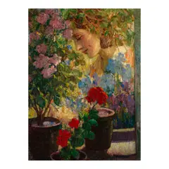 Mischa Askenazy, Woman in the Garden, oil on canvas