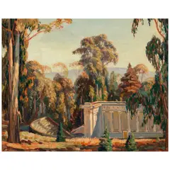 Cornelius Botke, Berkeley Campus, Greek Theater, oil on canvas laid to board