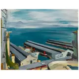 Victor Michail Arnautoff, The Embarcadero, circa 1940, oil on canvasboard