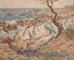 Gunnar Widforss, California Coastal Scene (Near Highway 1), watercolor on paper