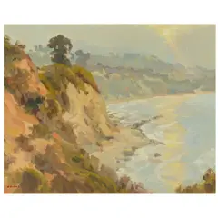 Morning Bluffs by Gregory Hull, oil on canvasboard, sold Feb 2026