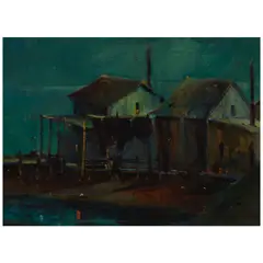 Moonlite Hunter's Point by George Demont Otis, oil on board, sold Feb 2026