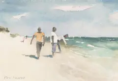Paul Sample, Beach Street Rollers, watercolor on paper
