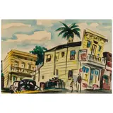 City Scene by Emil Kosa Jr., watercolor on paper, offered Feb 2026