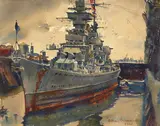 Arthur Edwaine Beaumont, The Last Cruise, watercolor on paper