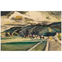 Millard Sheets, Polo at the Uplifters, 1931, watercolor on paper