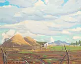 Arthur Hill Gilbert, Haystacks, oil on canvas