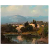 Ovanes Berberian, Tuscan Landscape (Montecatini), oil on canvas