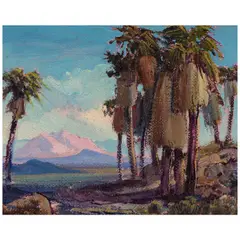 Fred Grayson Sayre, Palm Trees and Smoke Trees (a group of two), first unsigned and second signed ' F. Grayson Sayre' (lower right)