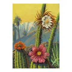 Paul Grimm, Cactus Flower, oil on canvasboard
