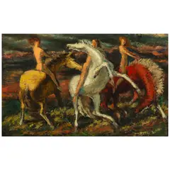Phil Paradise, Frolic, oil on Masonite