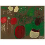 Ezekiel Gibbs, Vegetable Garden at Night, acrylic and tempera on black paper