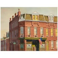Stan Masters, Flag Day (City Scenes #1), watercolor and pencil on paper